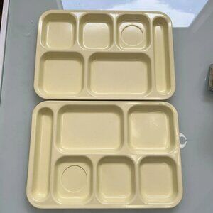 Set of 2 Vintage Dallas Ware Cafeteria Plastic Trays P71 * Made in USA